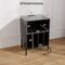 Record Player Stand with Record Storage Shelf and Charging Station-Black